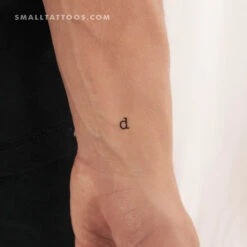 D Lowercase Typewriter Letter Temporary Tattoo (Set Of 3)