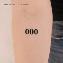 000 Angel Number Temporary Tattoo (Set Of 3)