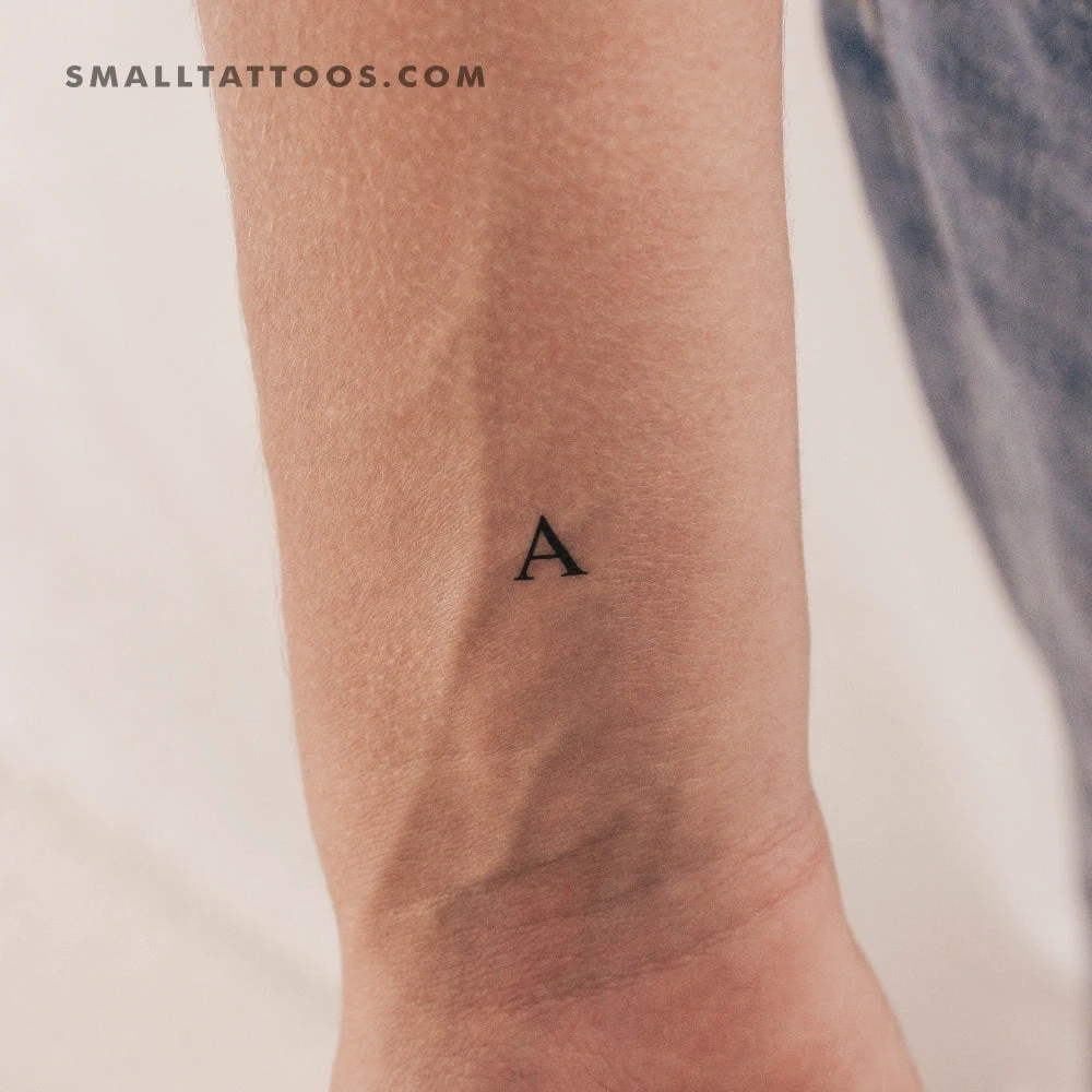 A Uppercase Serif Letter Temporary Tattoo (Set Of 3) 5 A Uppercase Serif Letter Temporary Tattoo (Set Of 3) - Image 3
