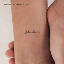 Handwritten Shalom Temporary Tattoo (Set Of 3)