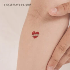 Small Heart With Mom Banner Temporary Tattoo (Set Of 3)