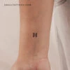H Uppercase Serif Letter Temporary Tattoo (Set Of 3) -Da Vinci Shop 1720450122619