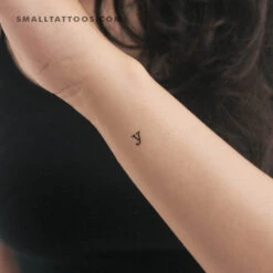 Y Lowercase Typewriter Letter Temporary Tattoo (Set Of 3)