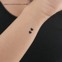 Two Little Black Hearts Temporary Tattoo (Set Of 3)