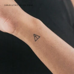 Caution Symbol Temporary Tattoo (Set Of 3)