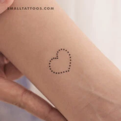 Dotted Heart Temporary Tattoo (Set Of 3)