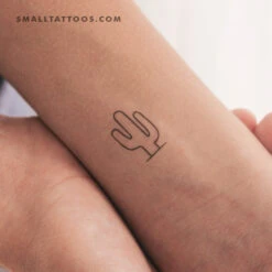 Small Saguaro Cactus Temporary Tattoo (Set Of 3)