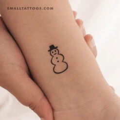 Small Snowman Temporary Tattoo - Set Of 3
