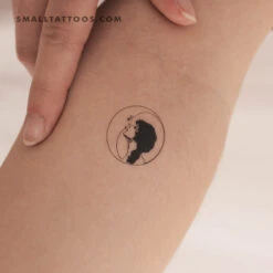 Moon And Woman Temporary Tattoo - Set Of 3