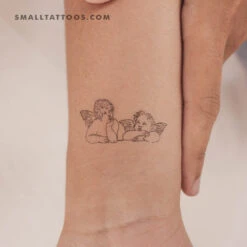 Minimalist Putti Cherubs Temporary Tattoo - Set Of 3