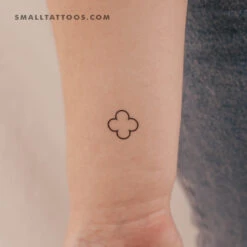Fine Line Quatrefoil Temporary Tattoo - Set Of 3
