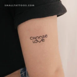 Small Choose Love Temporary Tattoo - Set Of 3
