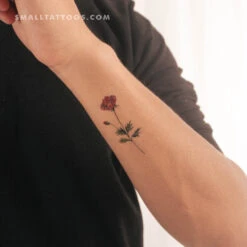 Red Chrysanthemum Temporary Tattoo By Zihee (Set Of 3) -Da Vinci Shop 1722943607898