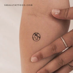 Small Planet Earth (Africa) Temporary Tattoo (Set Of 3)