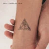 Fine Line Rose Triangle Temporary Tattoo (Set Of 3) 1 Fine Line Rose Triangle Temporary Tattoo (Set Of 3) -Da Vinci Shop 1722944906135