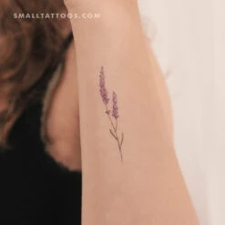 Watercolor Lavender Temporary Tattoo (Set Of 3)