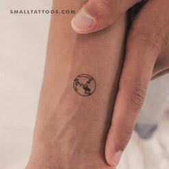Small Planet Earth (Asia And Oceania) Temporary Tattoo (Set Of 3)