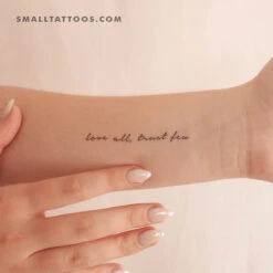 Love All Trust Few Temporary Tattoo (Set Of 3)