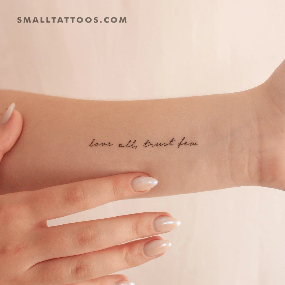 Love All Trust Few Temporary Tattoo (Set Of 3) 3 Love All Trust Few Temporary Tattoo (Set Of 3)