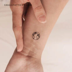 Small Planet Earth (Atlantic Ocean) Temporary Tattoo (Set Of 3)