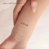 Typewriter Font 'Love' Temporary Tattoo (Set Of 3)