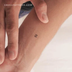 Z Lowercase Typewriter Letter Temporary Tattoo (Set Of 3)
