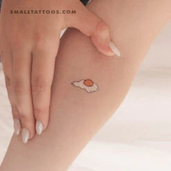 Color Fried Egg Temporary Tattoo (Set Of 3)
