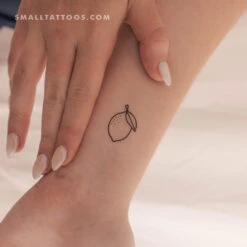 Single Line Lemon Temporary Tattoo (Set Of 3)
