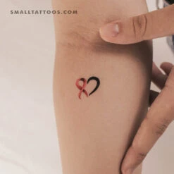 Cancer Awareness Heart Temporary Tattoo (Set Of 3)