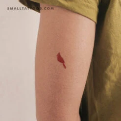Red Ink Cardinal Temporary Tattoo (Set Of 3)