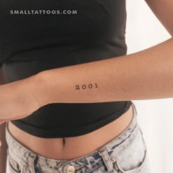 2001 Birth Year Temporary Tattoo (Set Of 3)