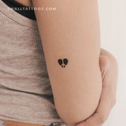 Negative Space Peace And Love Symbol Temporary Tattoo (Set Of 3)