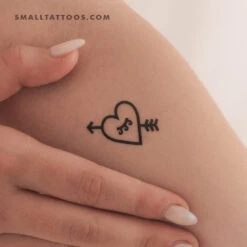Heart And Arrow Temporary Tattoo By 1991.ink (Set Of 3)