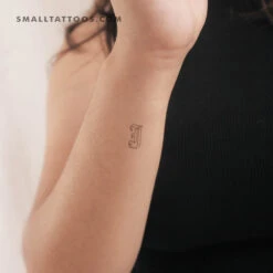 Old English J Letter Temporary Tattoo (Set Of 3)