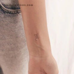 Old English E Letter Temporary Tattoo (Set Of 3)