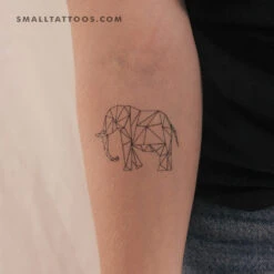 Poly Elephant Temporary Tattoo By Cagri Durmaz(Set Of 3)
