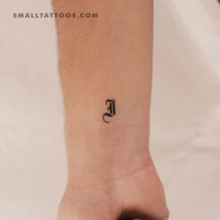 Gothic Style Uppercase I Letter Temporary Tattoo (Set Of 3)