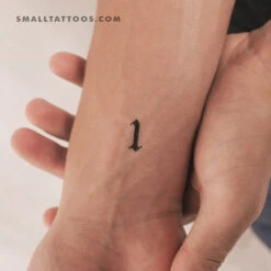 Old English Number 1 Temporary Tattoo (Set Of 3)