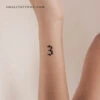 Old English Number 3 Temporary Tattoo (Set Of 3) -Da Vinci Shop 1726577058250