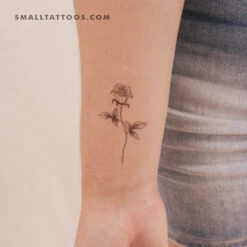 Illustrative Rose Temporary Tattoo (Set Of 3)