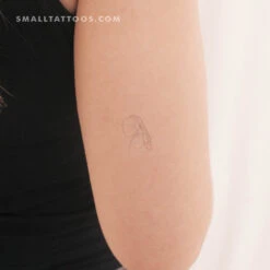 Fine Line Girl With A Pearl Earring Temporary Tattoo (Set Of 3)