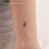 Gothic Style Uppercase Z Letter Temporary Tattoo (Set Of 3)