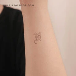 Old English N Letter Temporary Tattoo (Set Of 3)