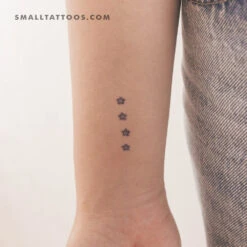 Four Forget-me-not Flowers Temporary Tattoo (Set Of 3)