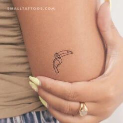 Fine Line Toucan Temporary Tattoo (Set Of 3)