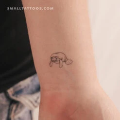 Small Manatee Temporary Tattoo (Set Of 3)