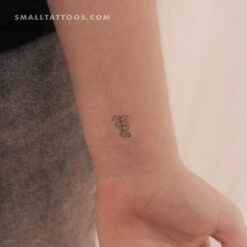 Old English Y Letter Temporary Tattoo (Set Of 3)