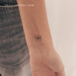 One Line Butterfly Temporary Tattoo (Set Of 3)