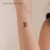 Gothic Style Uppercase U Letter Temporary Tattoo (Set Of 3) -Da Vinci Shop 1728925895729