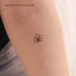 Small Minimalist Lotus Flower Temporary Tattoo (Set Of 3)